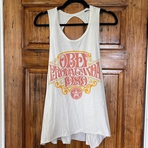 Obey open back tank top sz XL